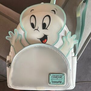 Loungefly Casper Ghost White and Mint Backpack and Wallet